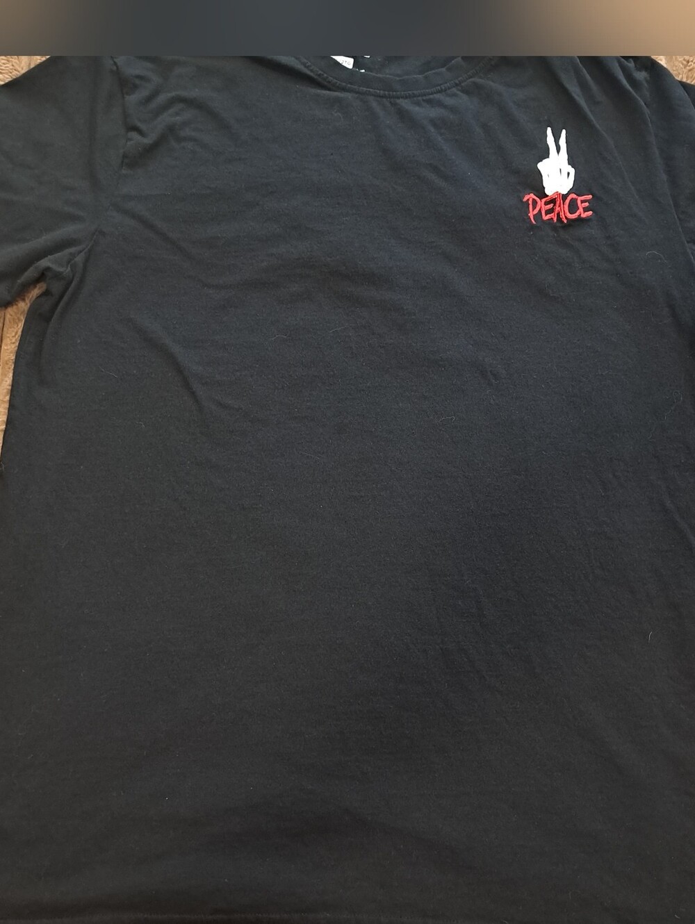 Members Only T-Shirt Men’s 2XL Black Skeleton Embroidered Hand Rose